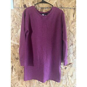 Lole Womens Small Raspberry Pink Tunic Sweatshirt Dress Crew Neck Zipper Side